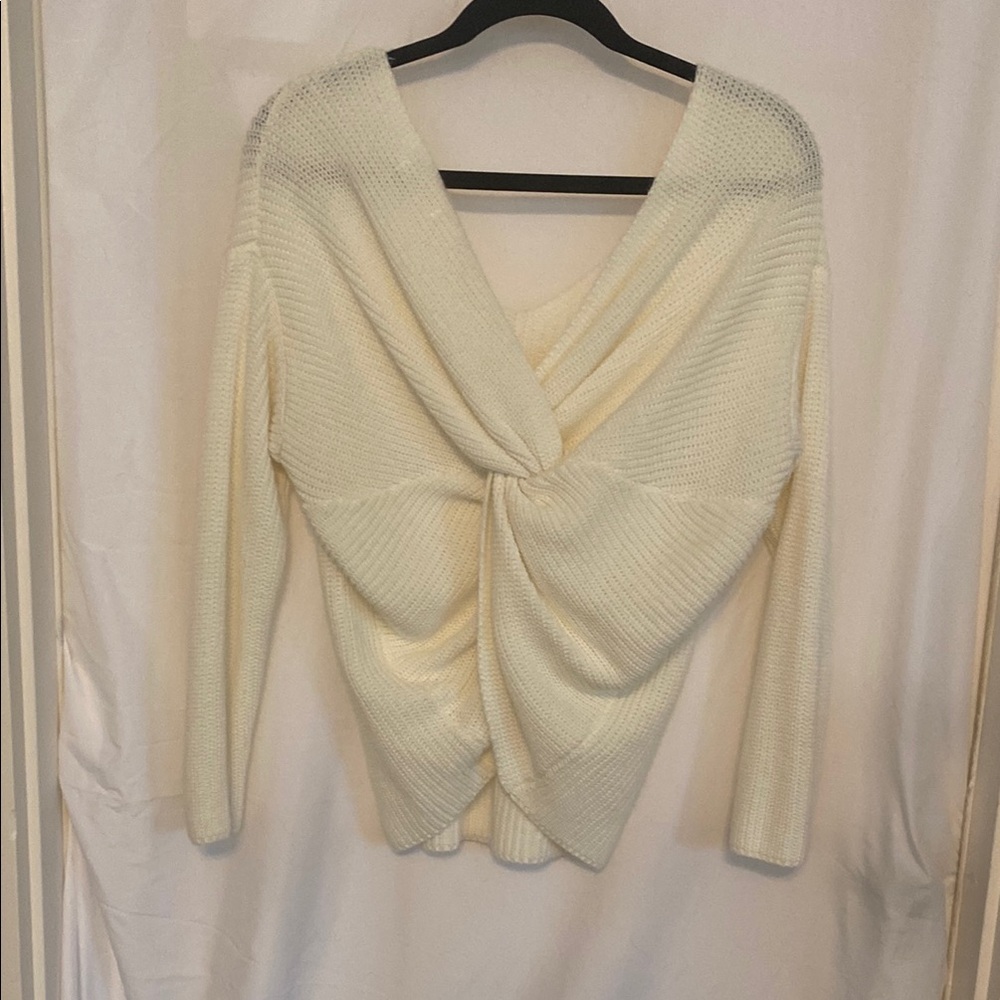 Cream Twist-Knot Sweater